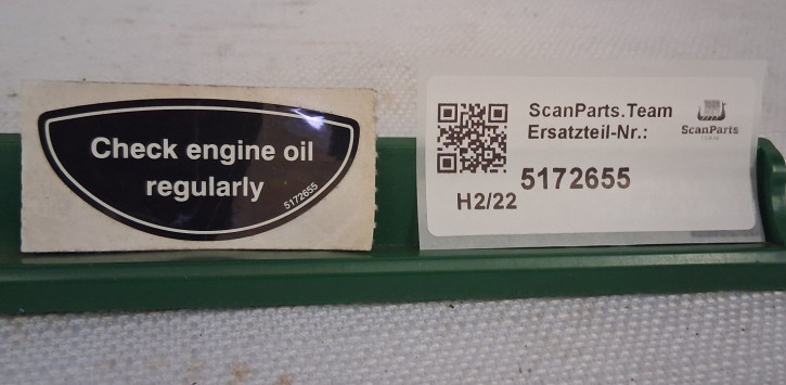 ETIKETT "Check engine oil regulary"